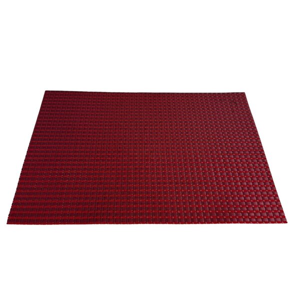 Vinyl Woven Placemats Set of 4 Red Indoor Outdoor Kitchen Pool Side Dining Table - Picture 1 of 7